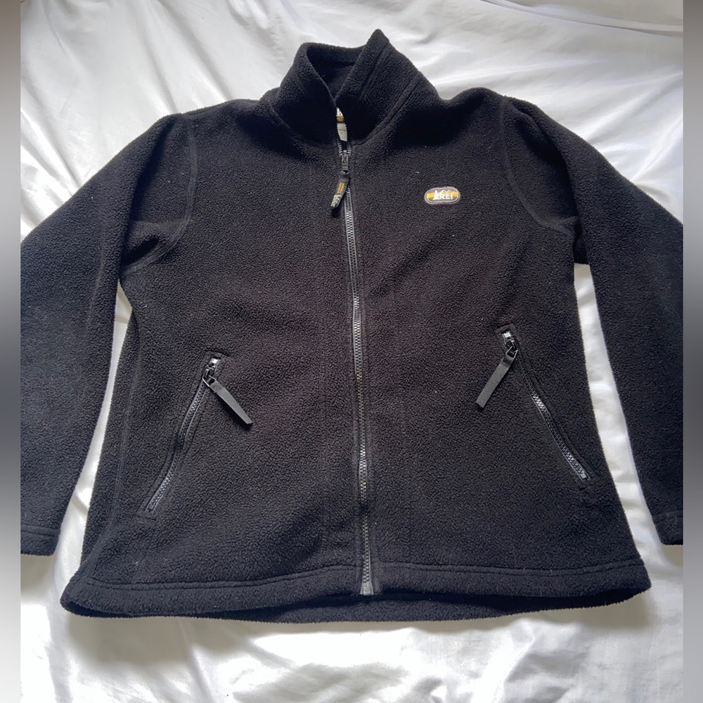 REI Black Full-Zip Fleece Jacket women’s size small